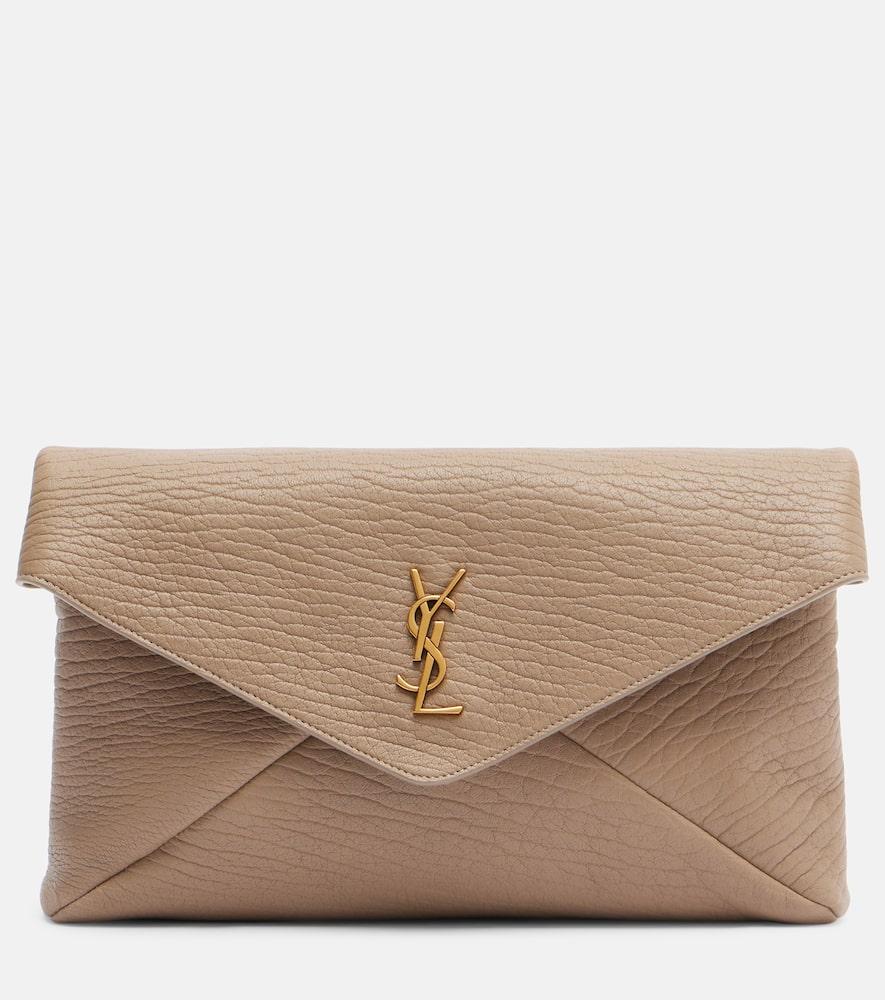 saint laurent cassandre large leather clutch
