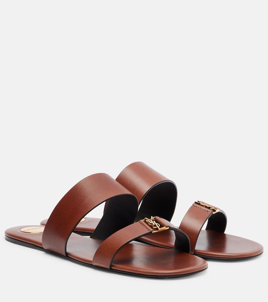 saint laurent cassandre leather sandals
