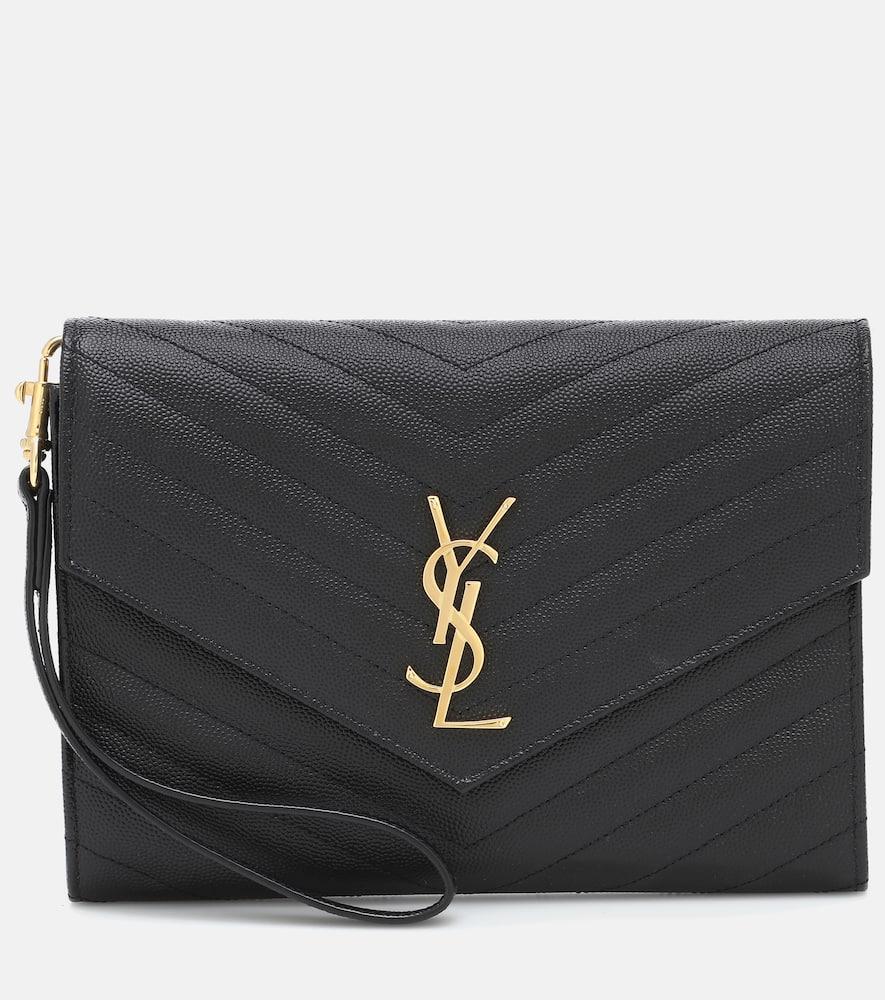 saint laurent cassandre matelassé leather clutch