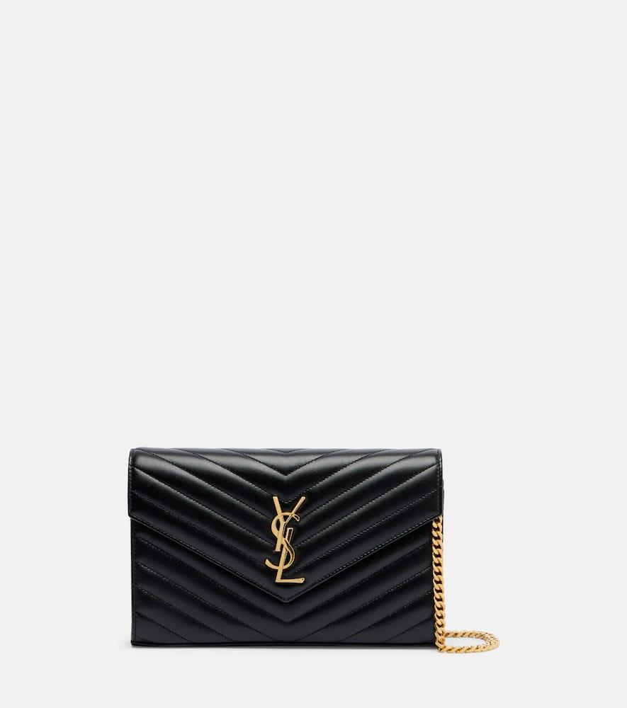 saint laurent cassandre matelassé leather wallet on chain