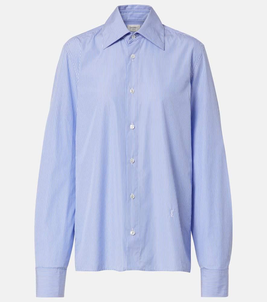 saint laurent cassandre pinstripe cotton poplin shirt