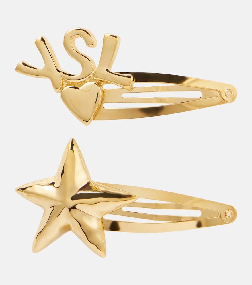 saint laurent cassandre set of 2 hairclips