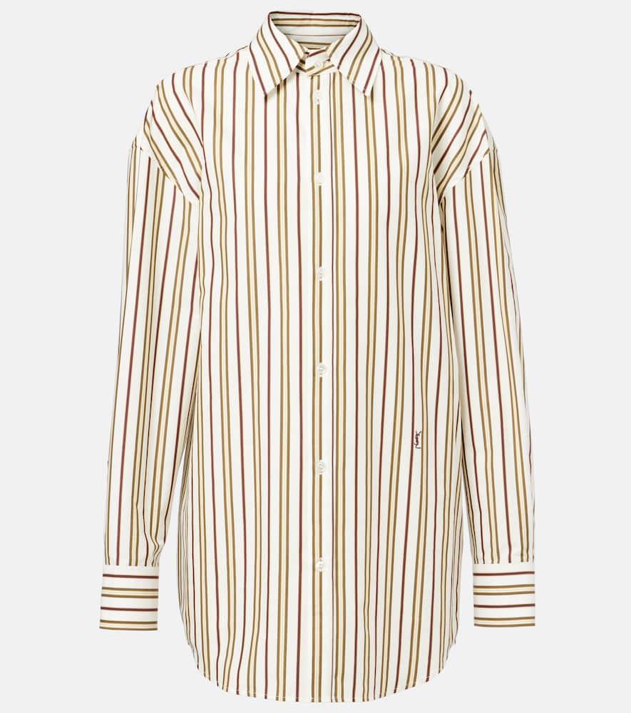 saint laurent cassandre striped cotton poplin shirt