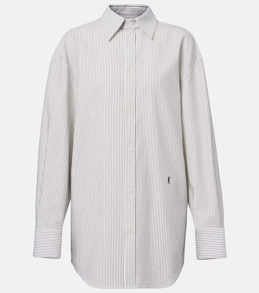 saint laurent cassandre striped cotton shirt