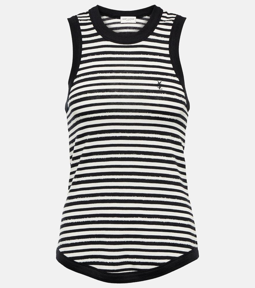 saint laurent cassandre striped jersey top