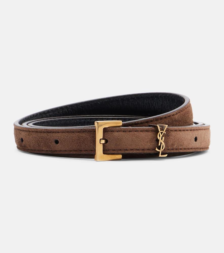 saint laurent cassandre suede belt