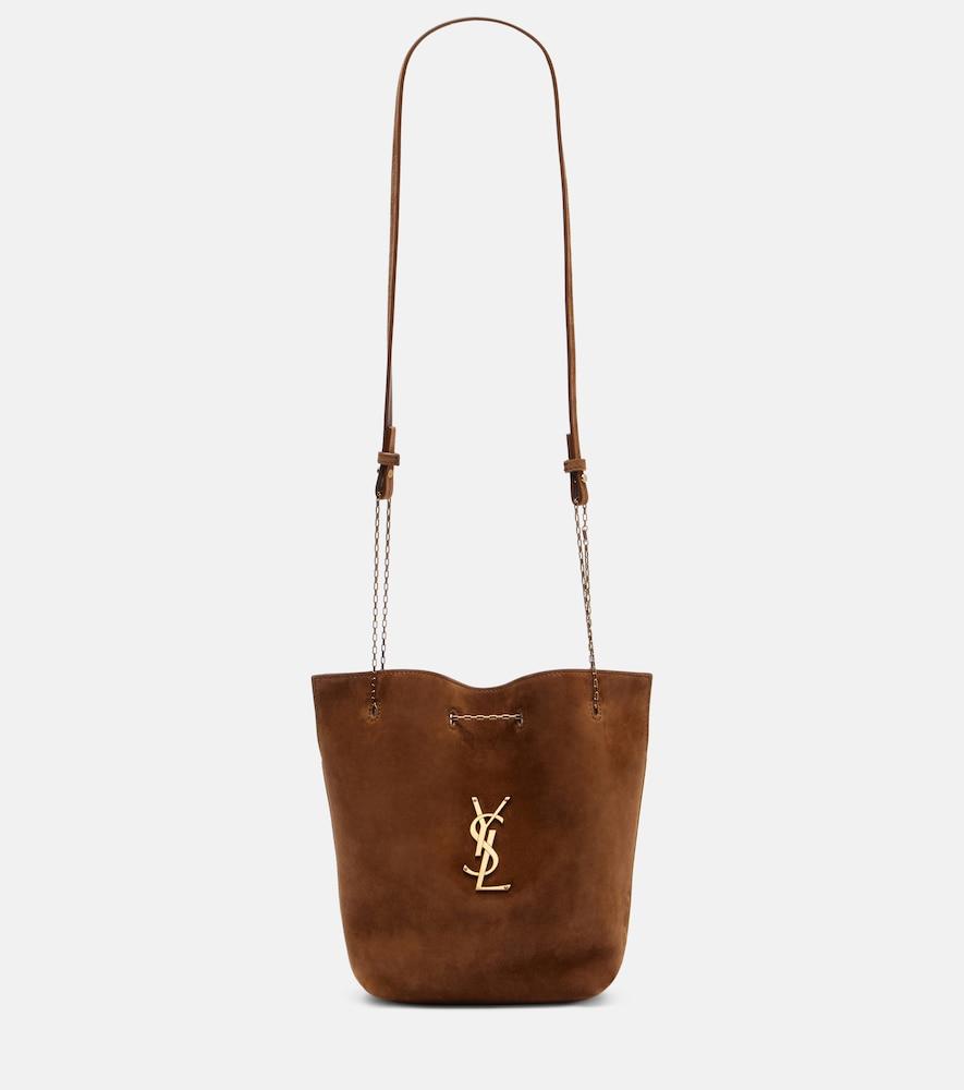 saint laurent cassandre suede bucket bag