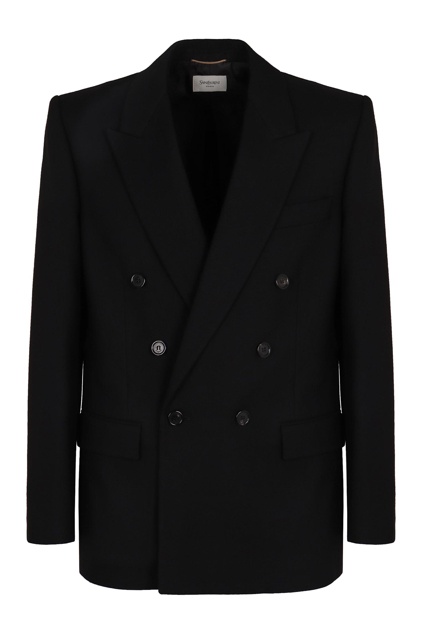 saint laurent cassandre wool blazer