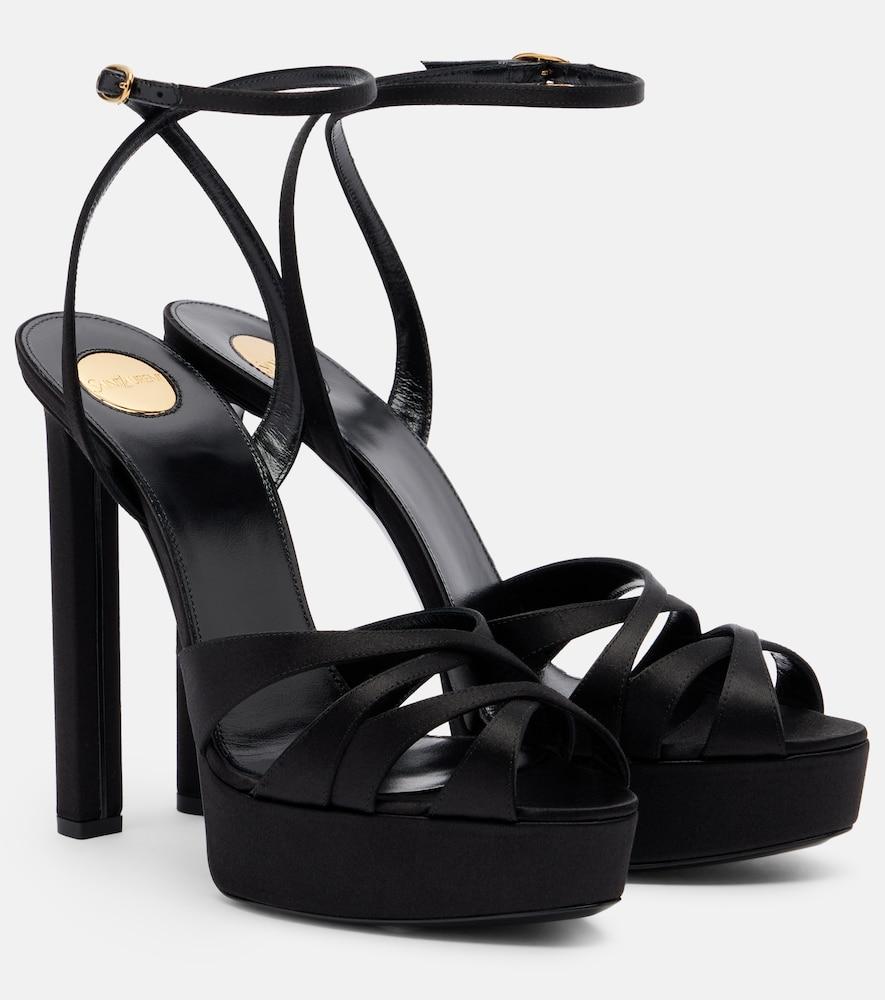saint laurent chandelle crêpe satin sandals