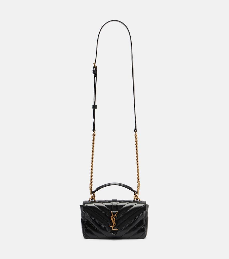 saint laurent college mini metalassé leather shoulder bag