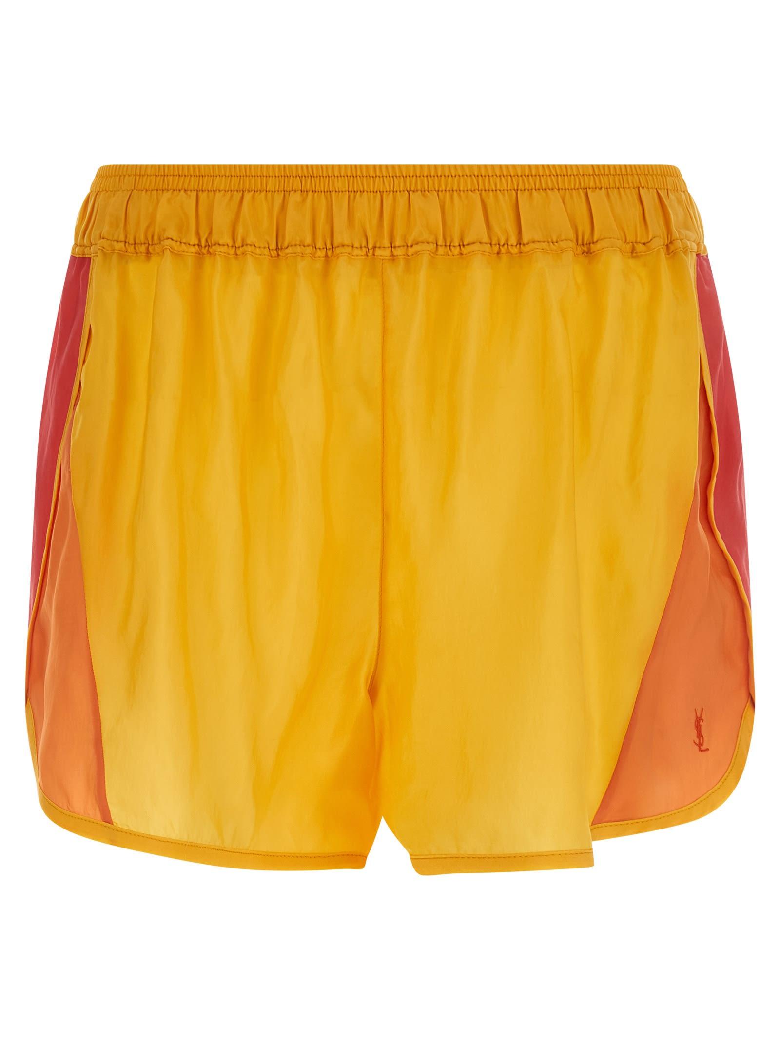 saint laurent color-block shorts