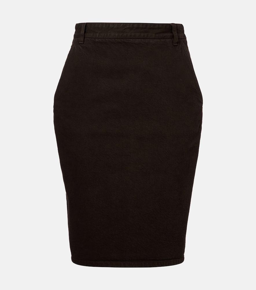 saint laurent cotton pencil skirt