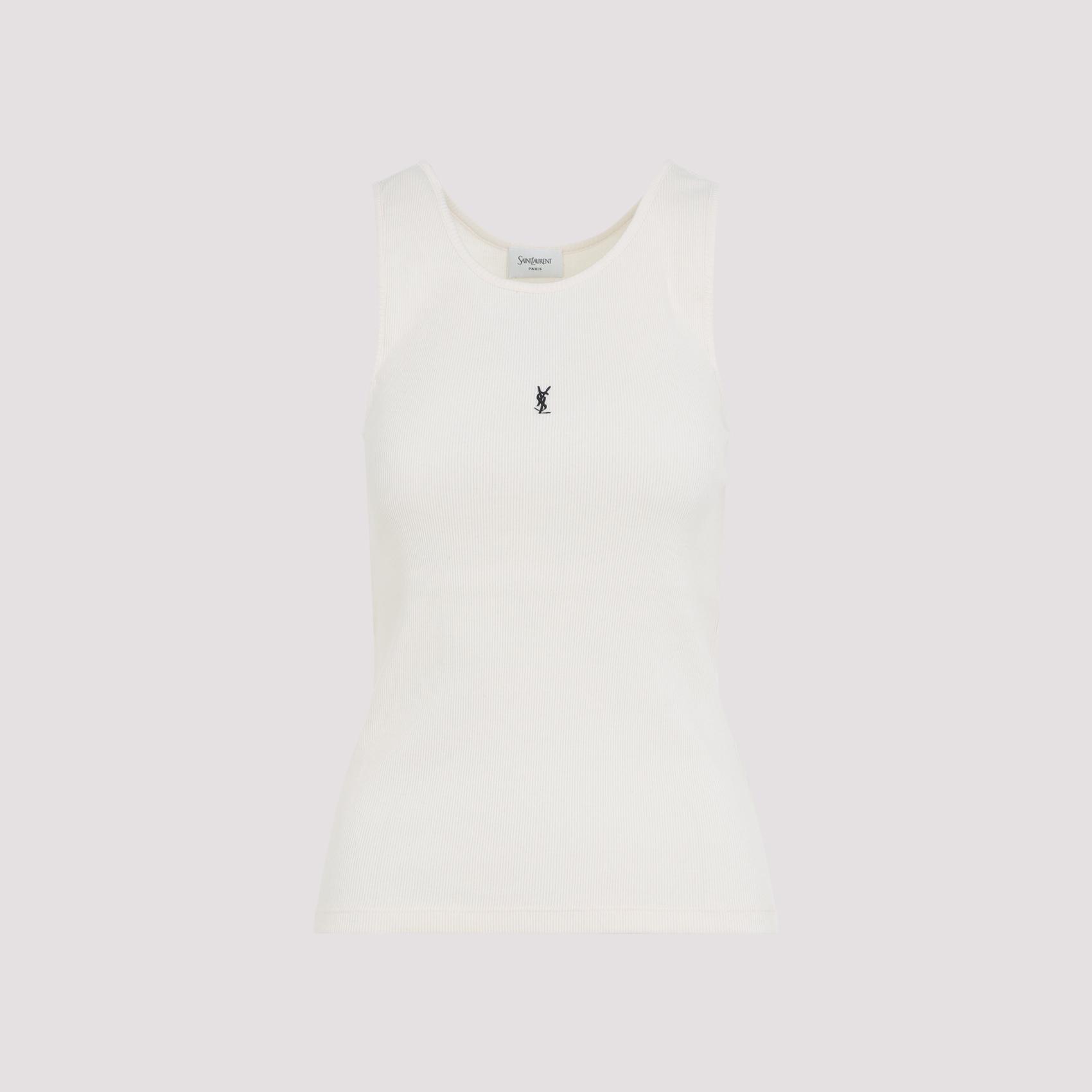 saint laurent cotton tank top white - women