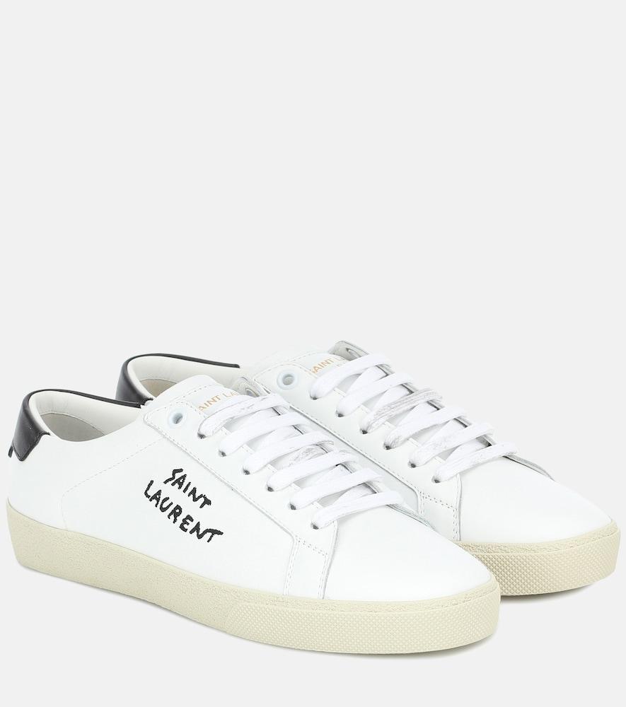 saint laurent court classic sl/06 leather sneakers