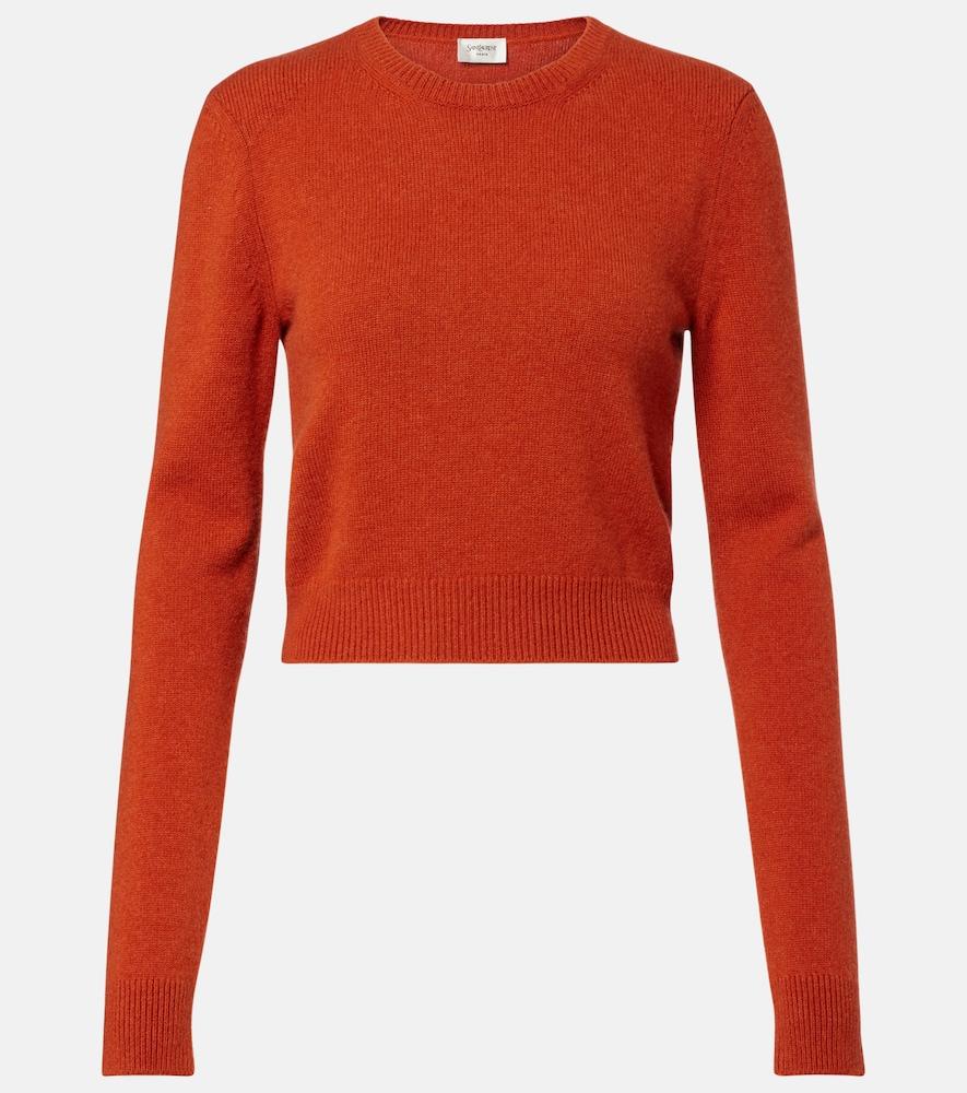 saint laurent cropped cashmere sweater