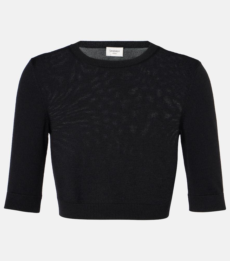 saint laurent cropped wool top