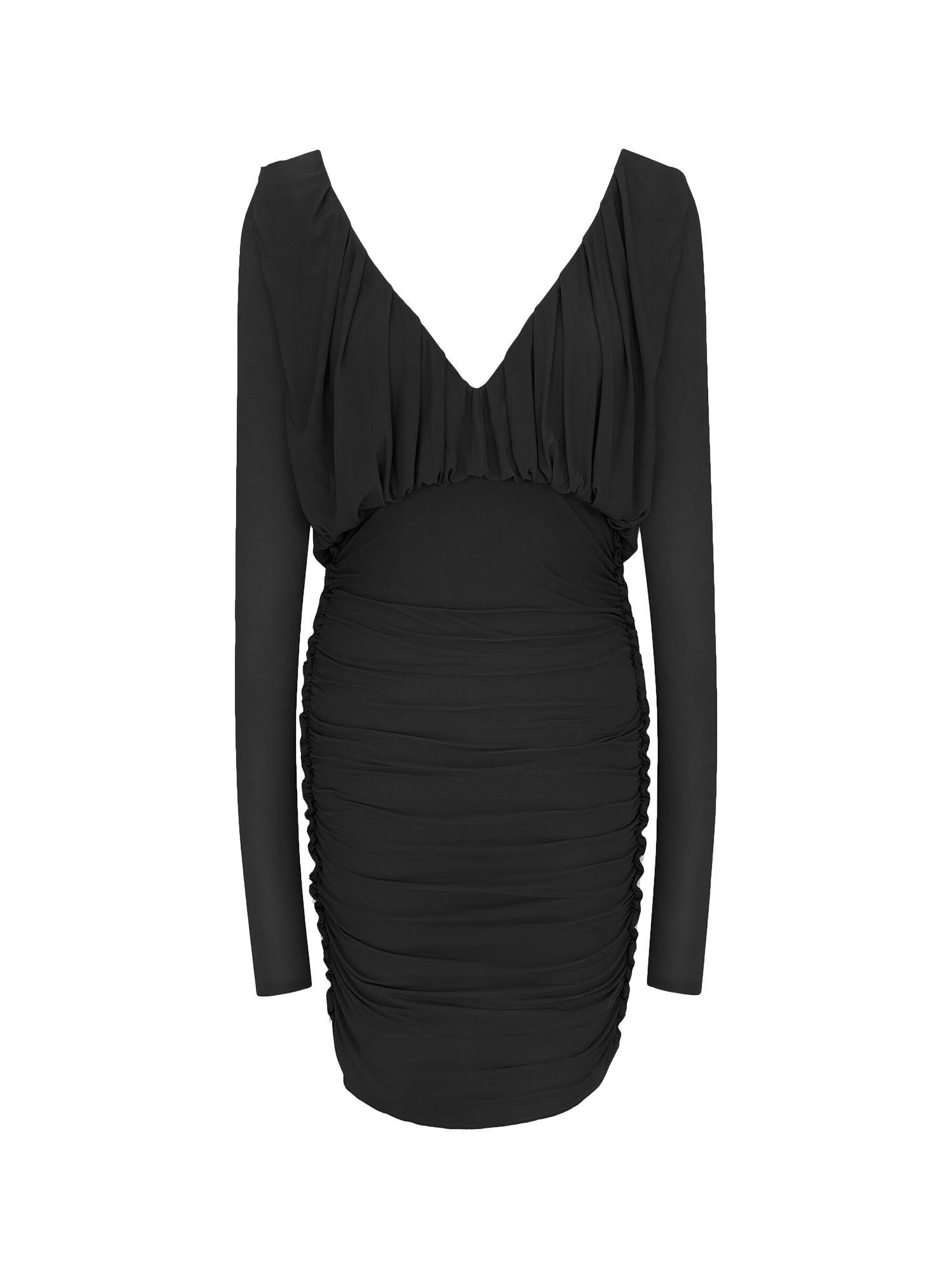 saint laurent cupro dress with drapery
