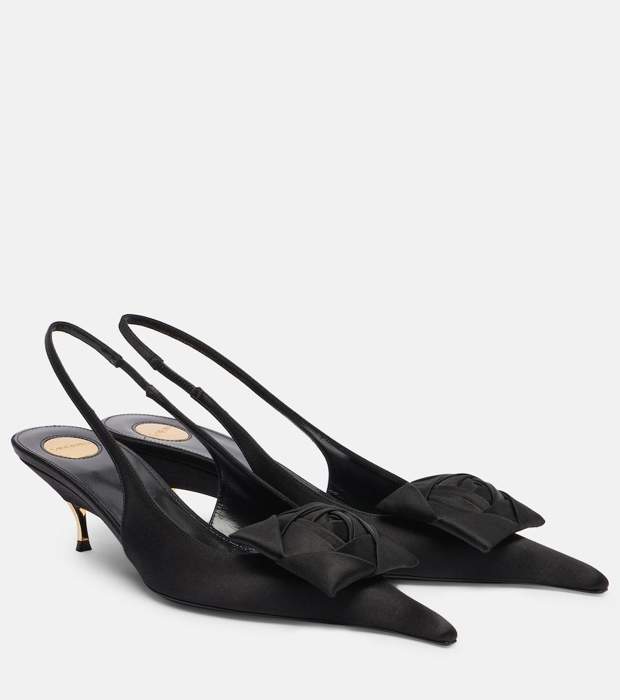 saint laurent dakota 50 crêpe satin slingback pumps