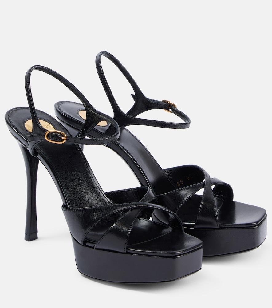 saint laurent debbie 85 leather platform sandals