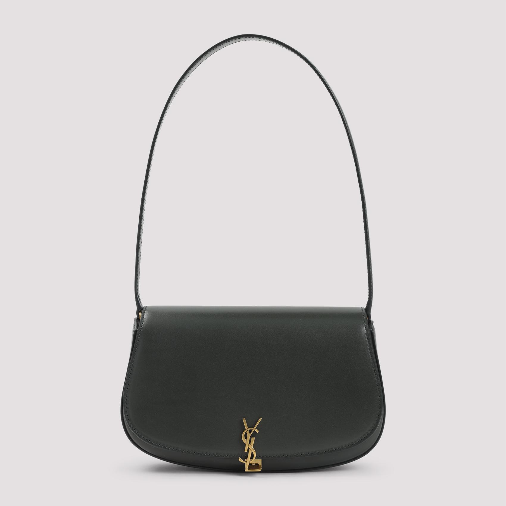 saint laurent demi lune shoulder bag nude & neutrals lamb leather - women