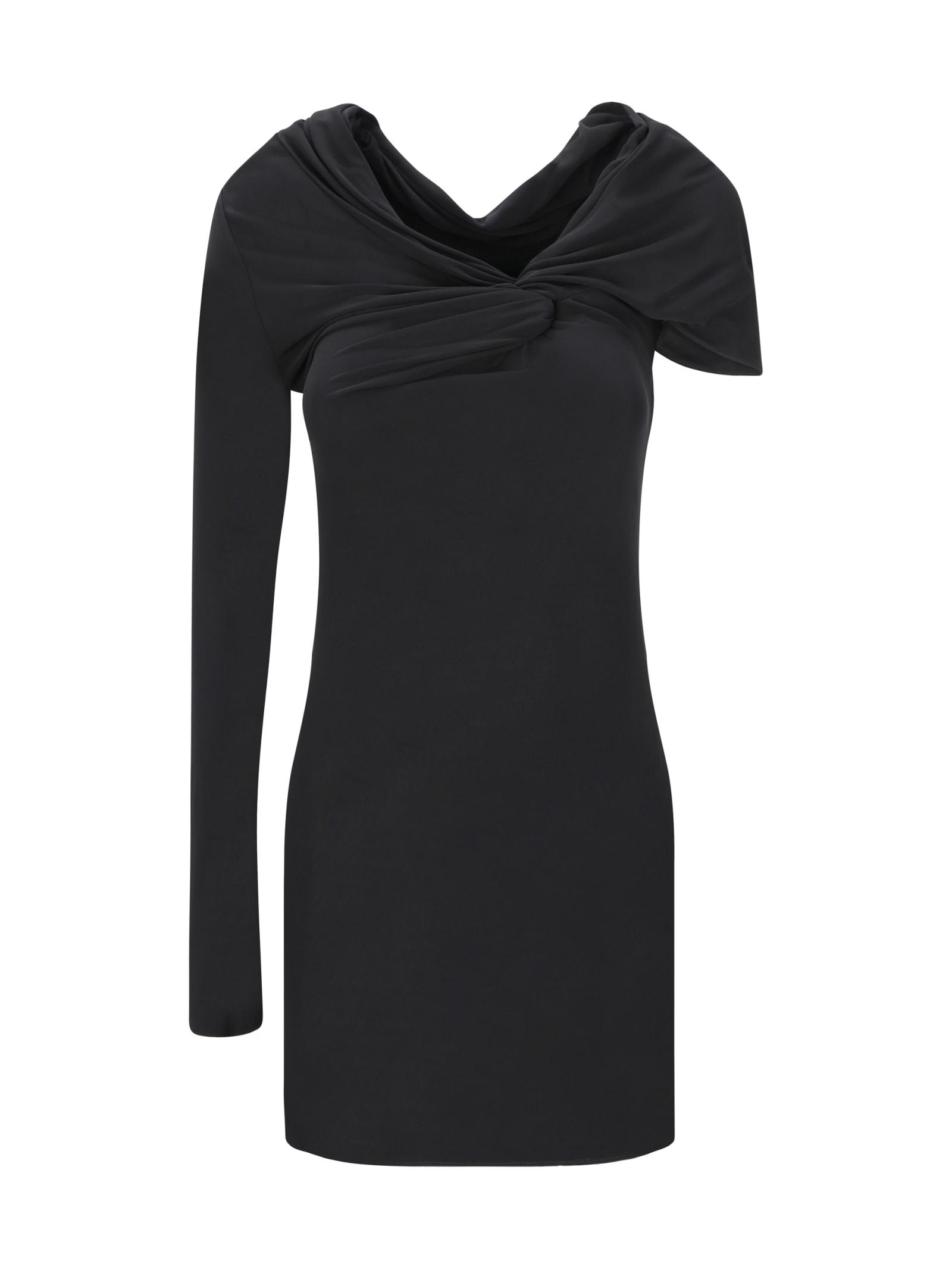 saint laurent draped dress