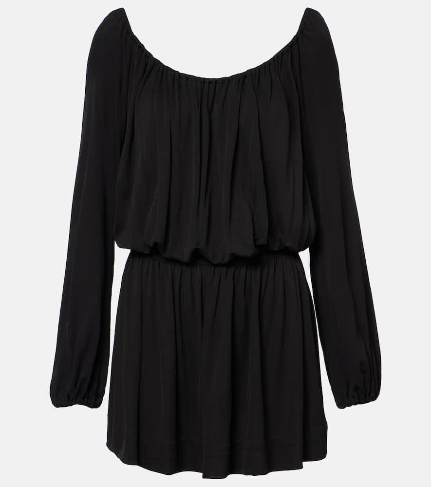 saint laurent draped jersey minidress