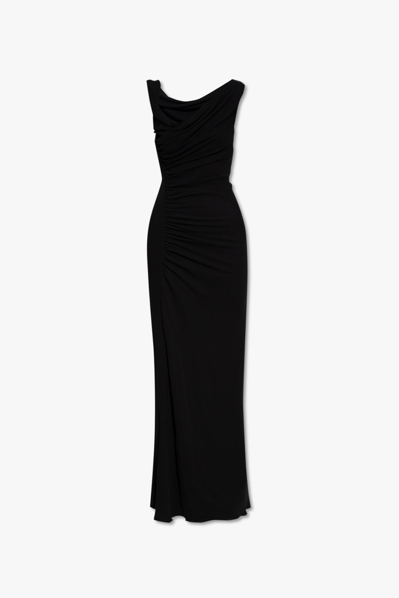 saint laurent draped long dress