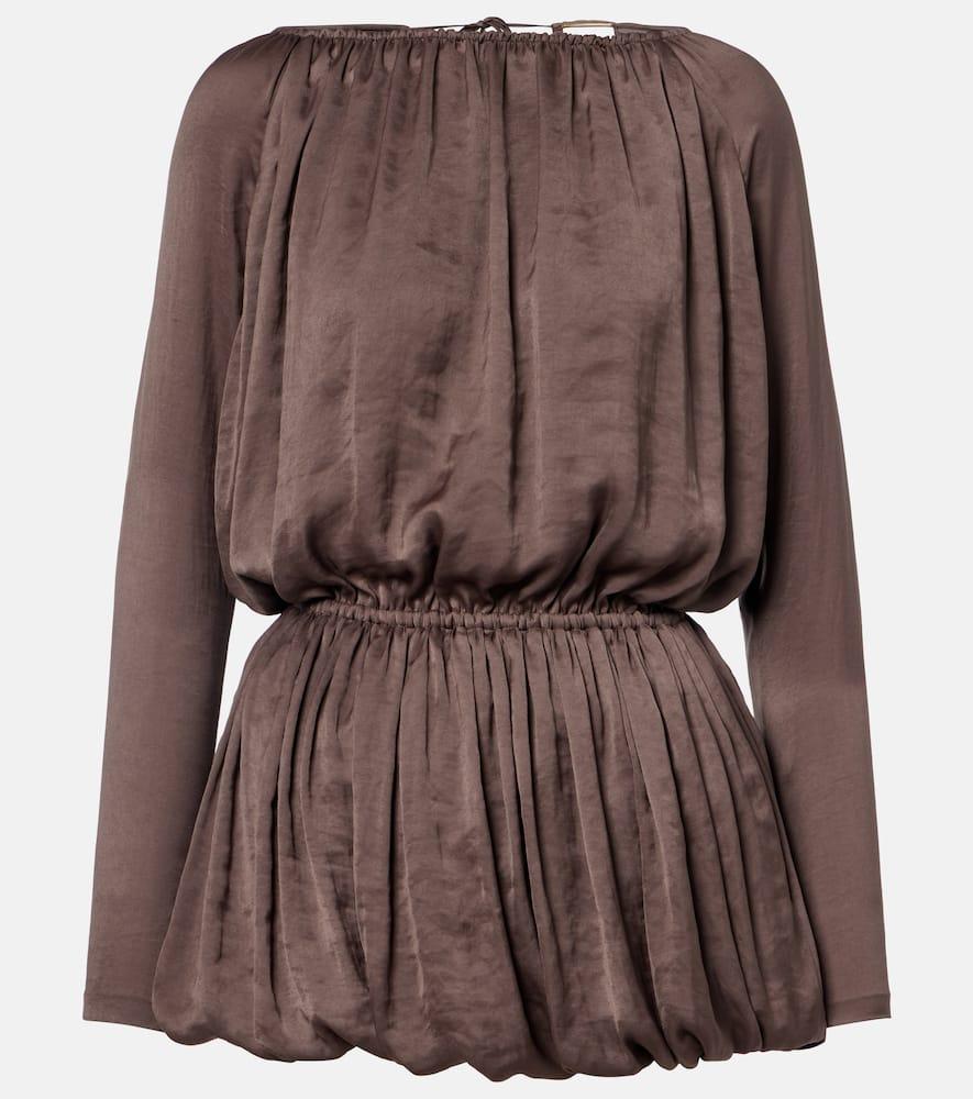 saint laurent draped taffeta minidress