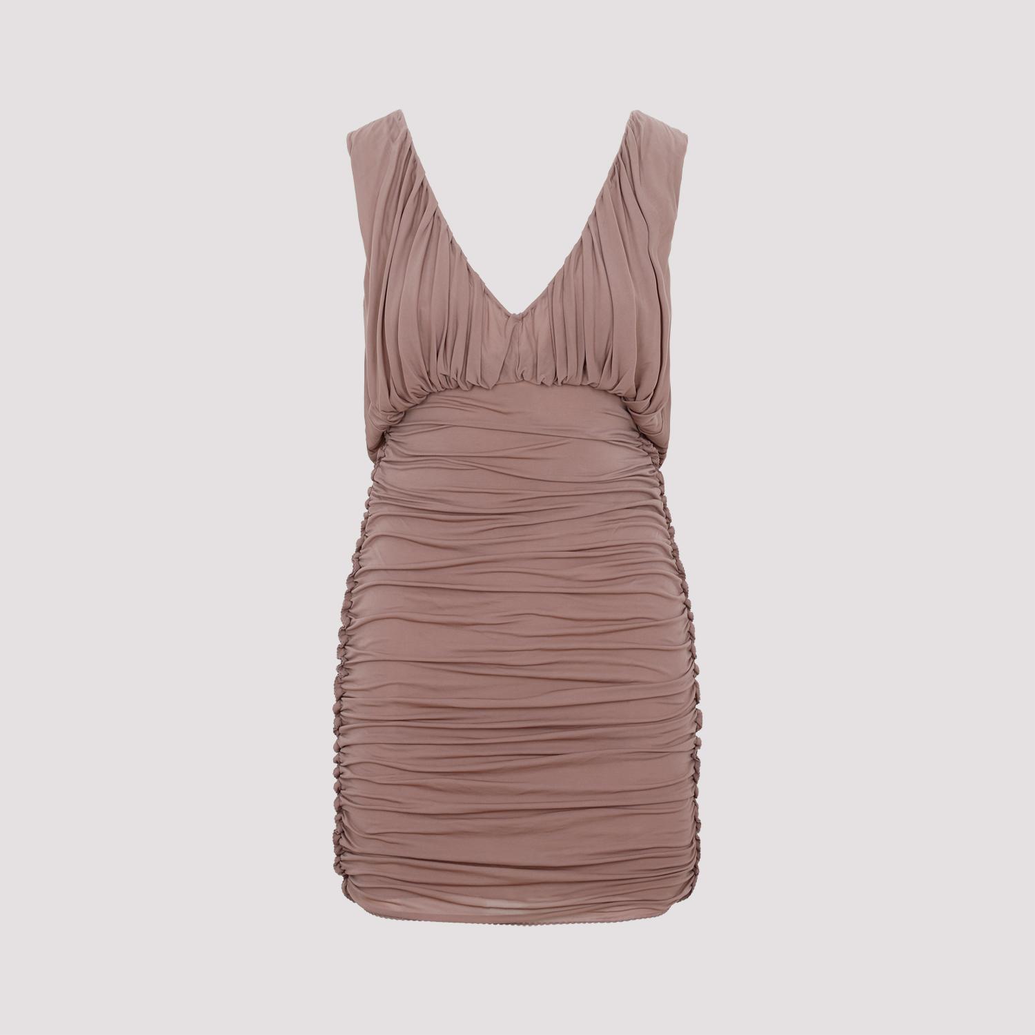 saint laurent dress nude & neutrals cupro - women
