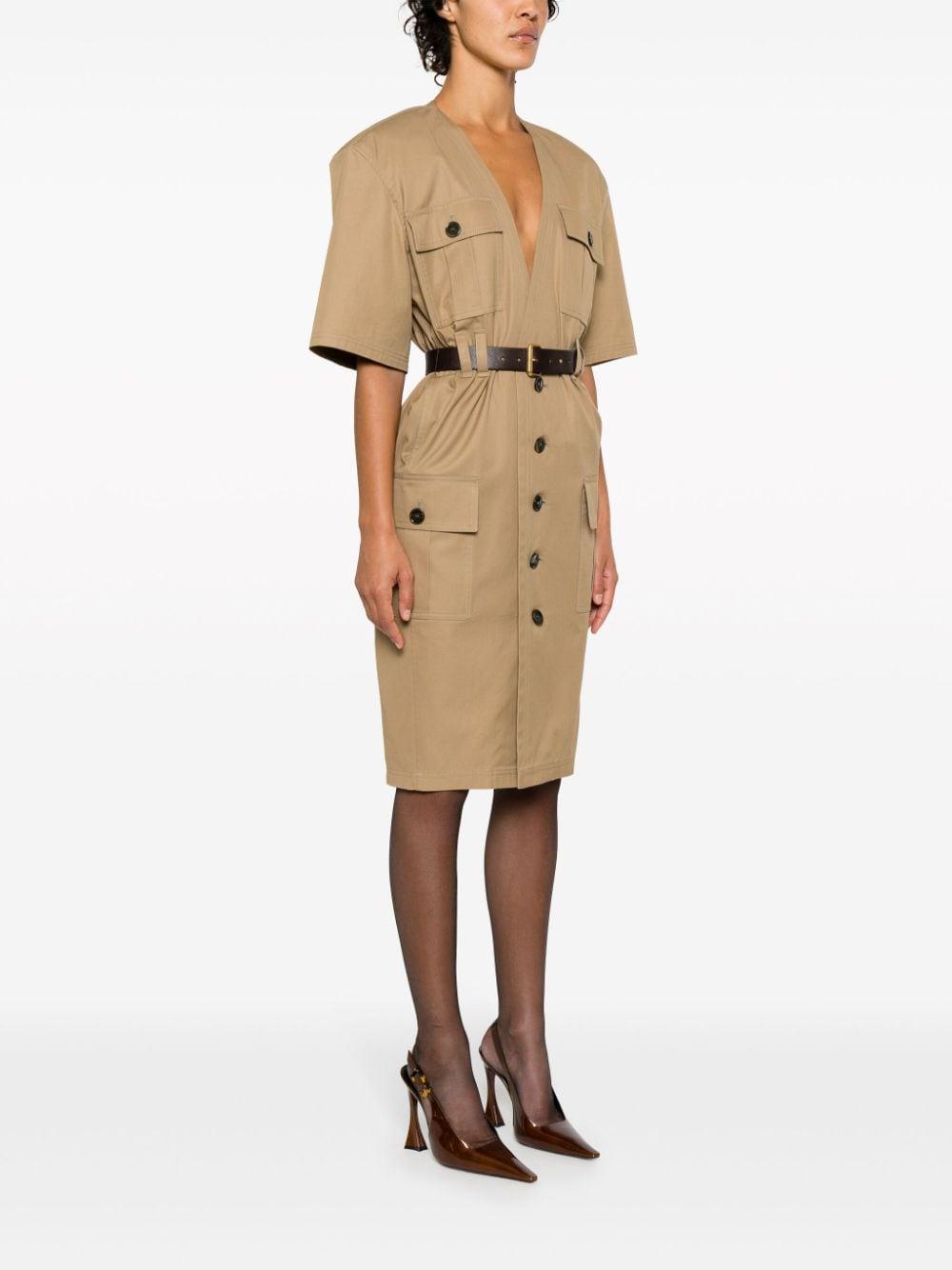 saint laurent dresses beige cotton - women
