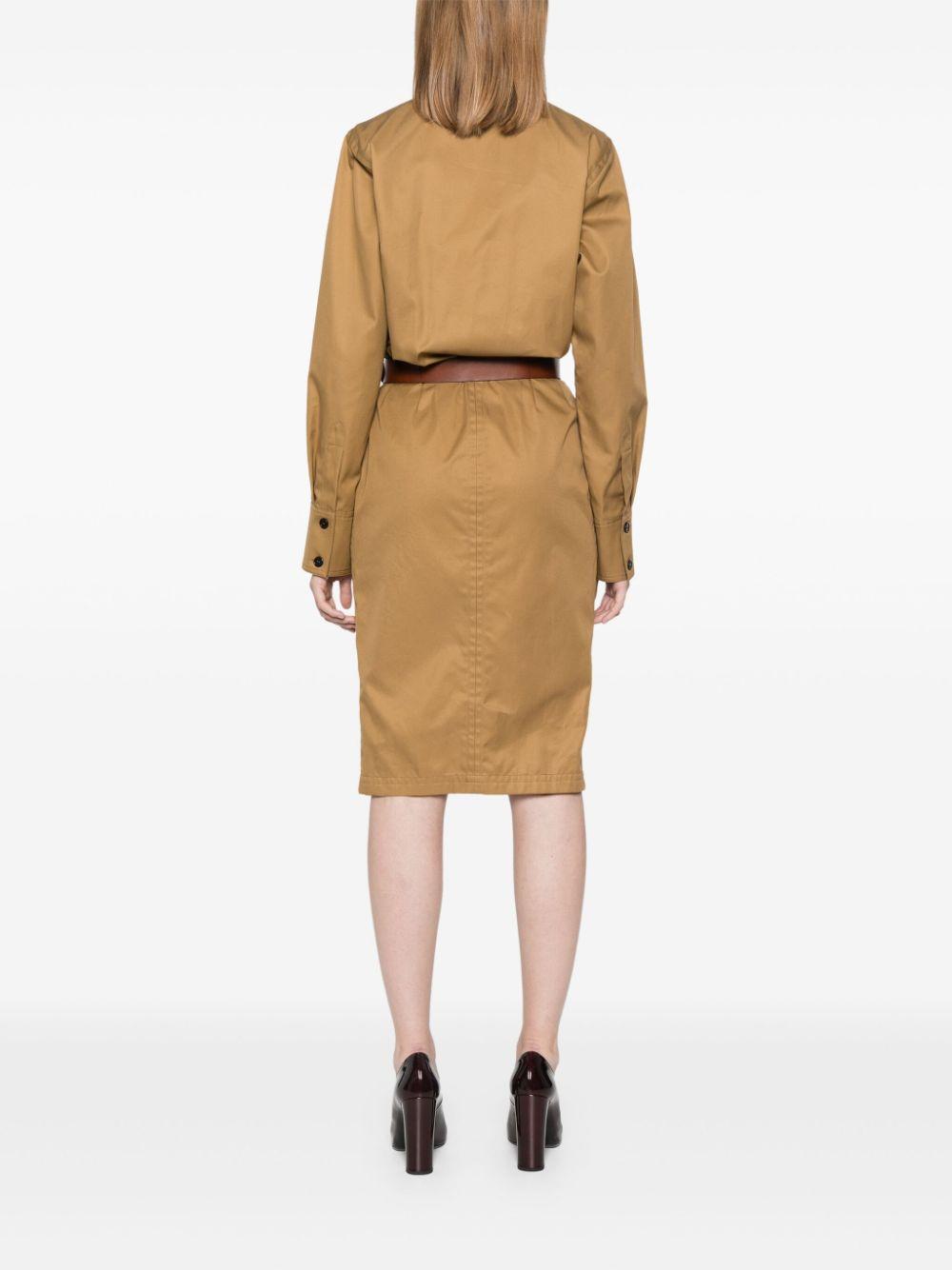 saint laurent dresses camel cotton - women