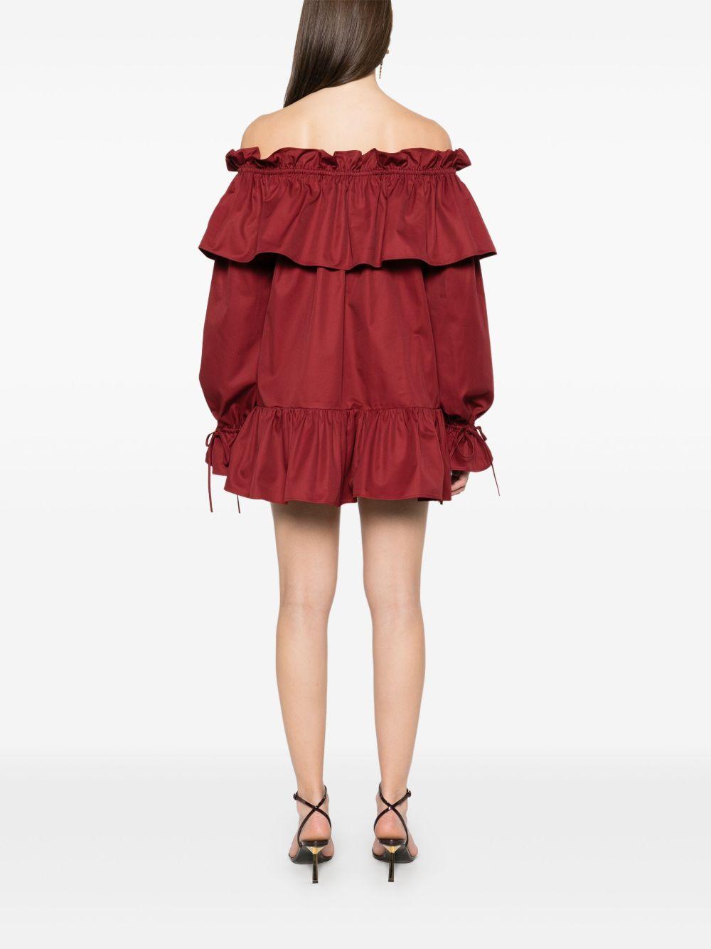 saint laurent dresses red cotton - women