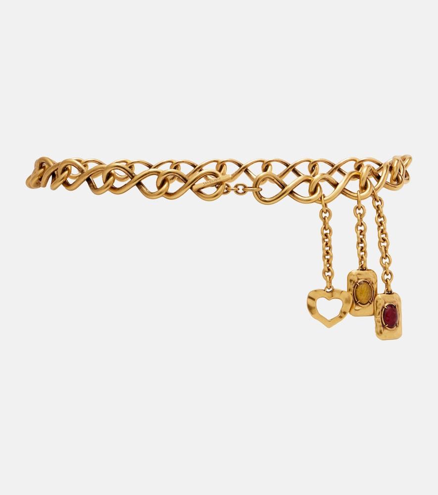 saint laurent embellished chain belt