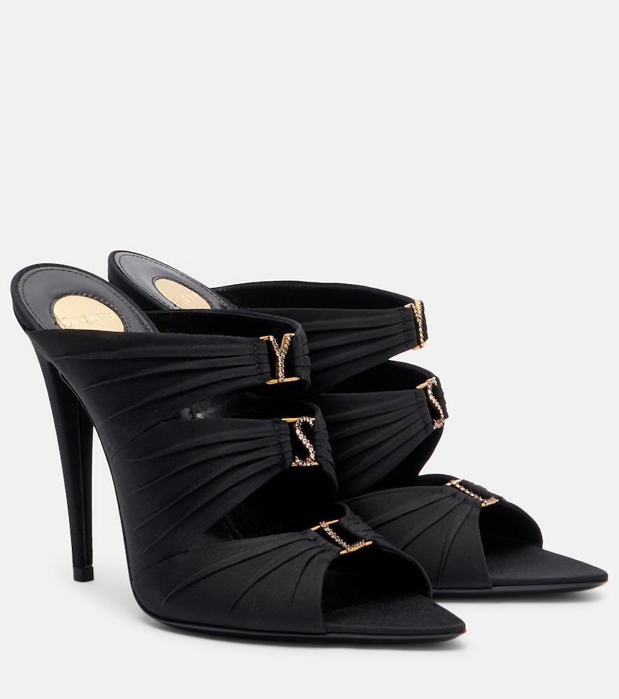 saint laurent emilie crêpe satin mules