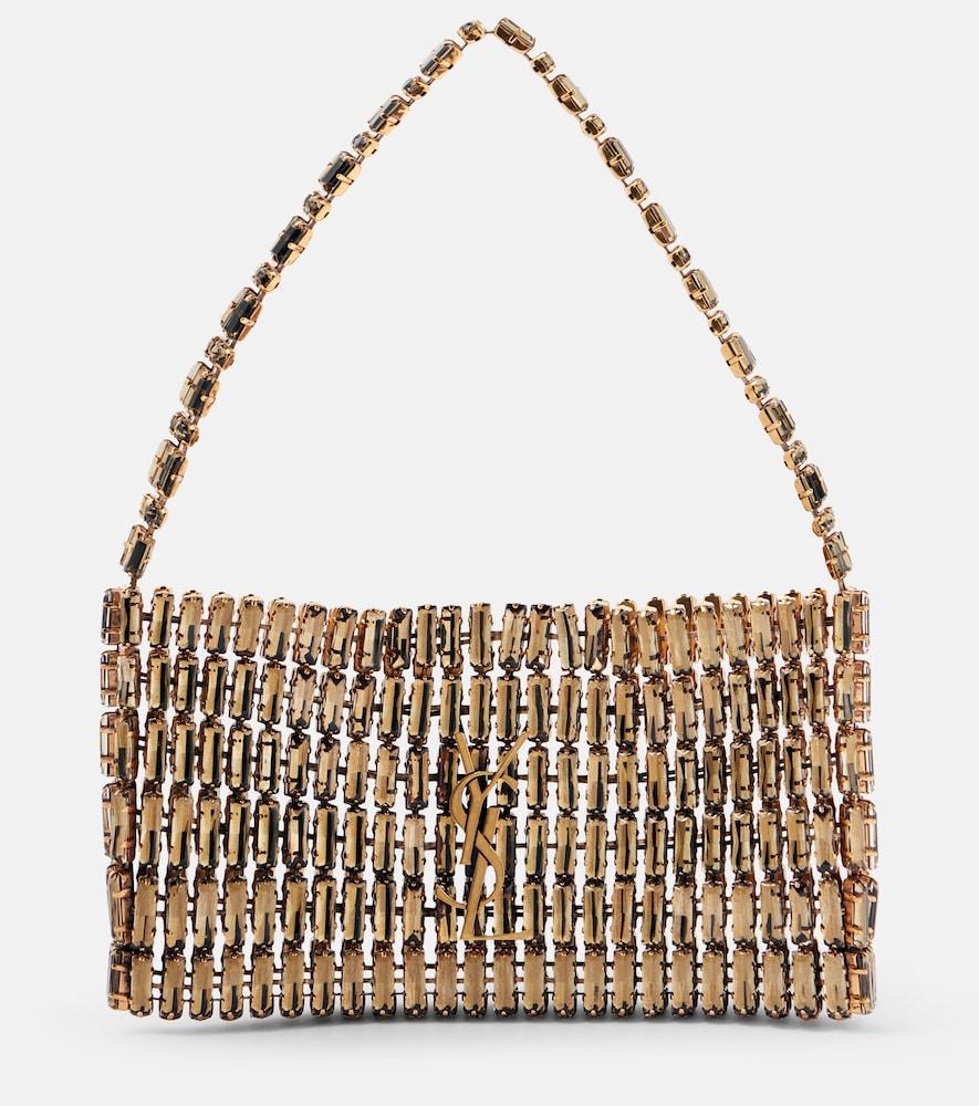 saint laurent evening mini embroidered shoulder bag