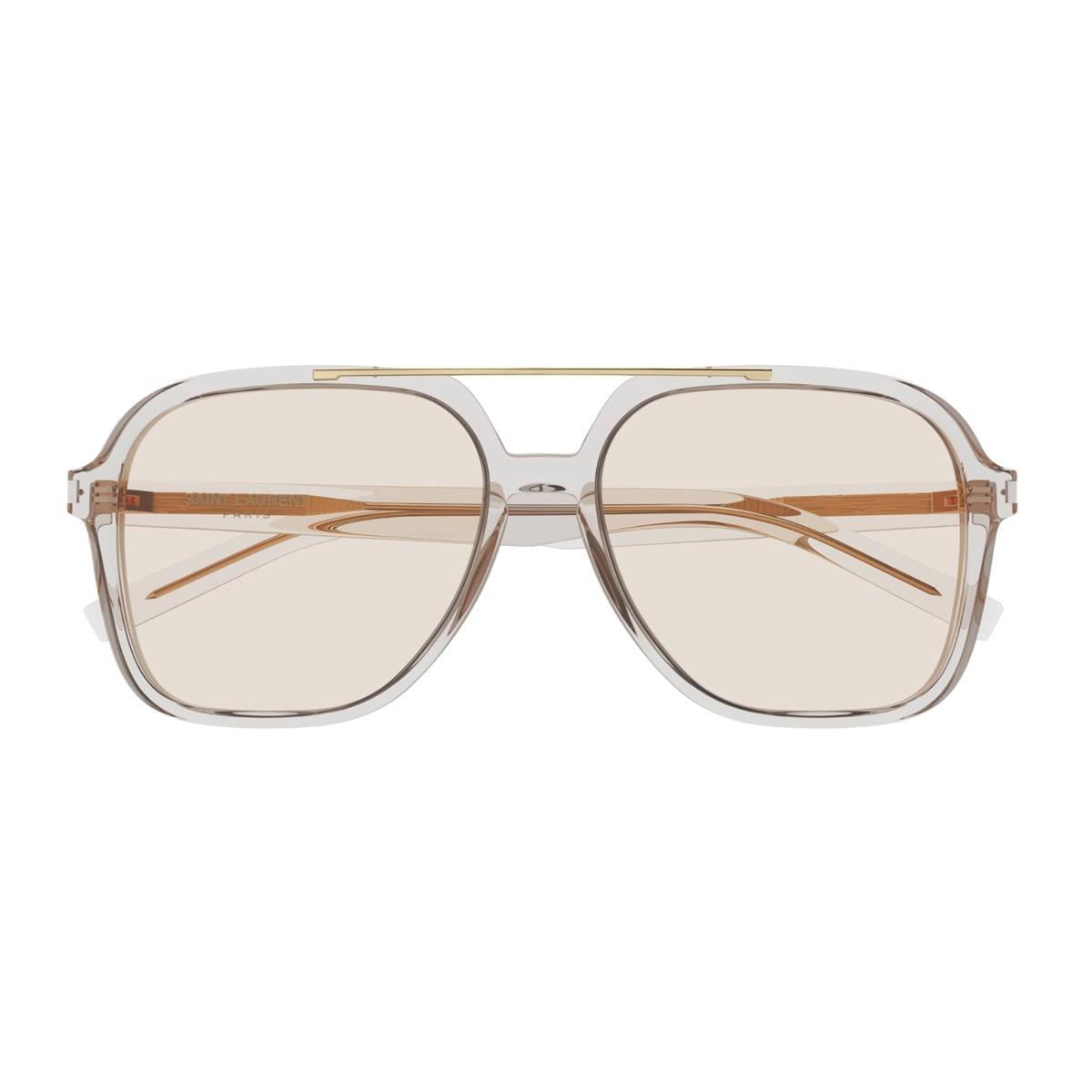 saint laurent eyewear saint laurent sl 545 linea corner angle 002 beige beige yellow sunglasses