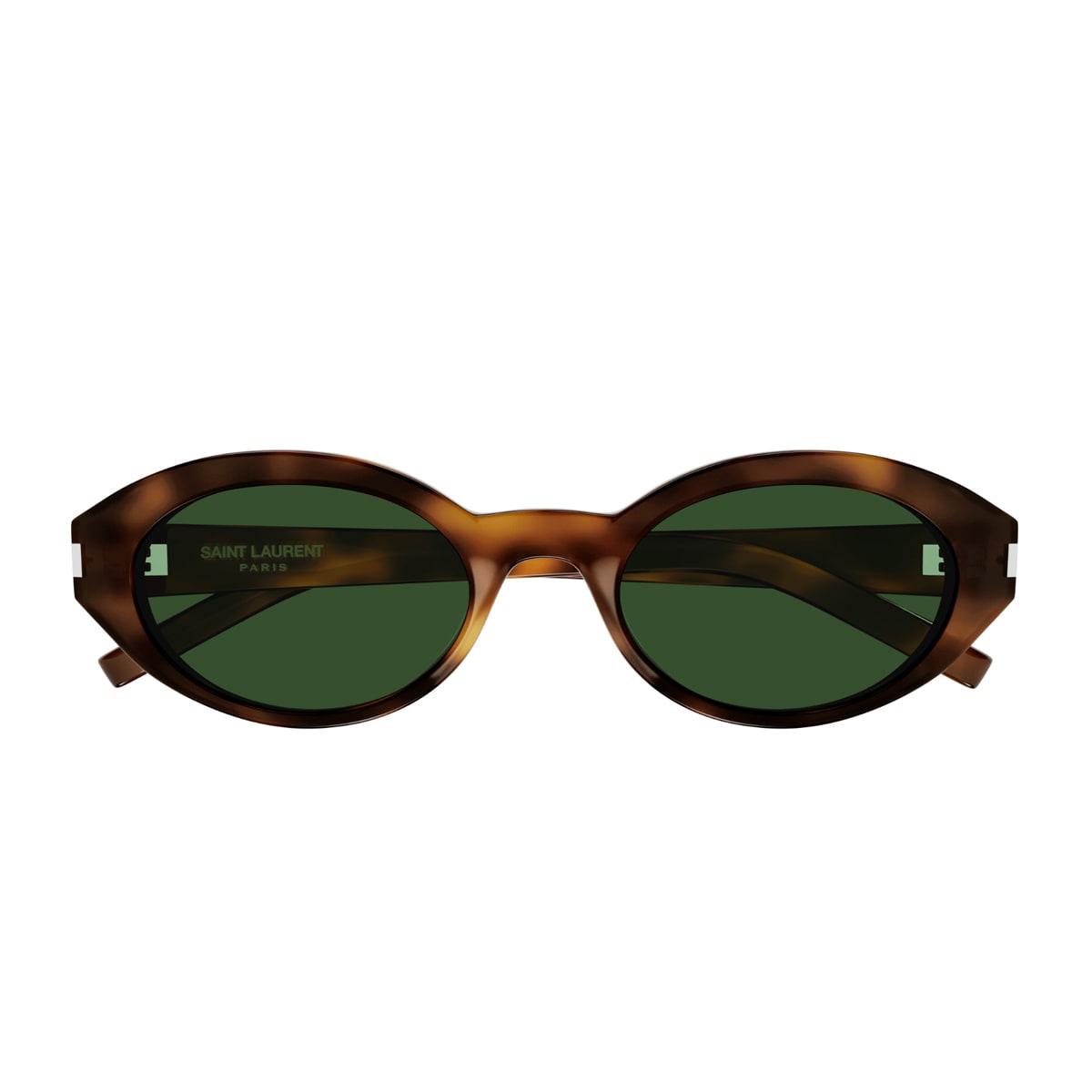 saint laurent eyewear saint laurent sl 567 linea corner angle 002 havana green sunglasses