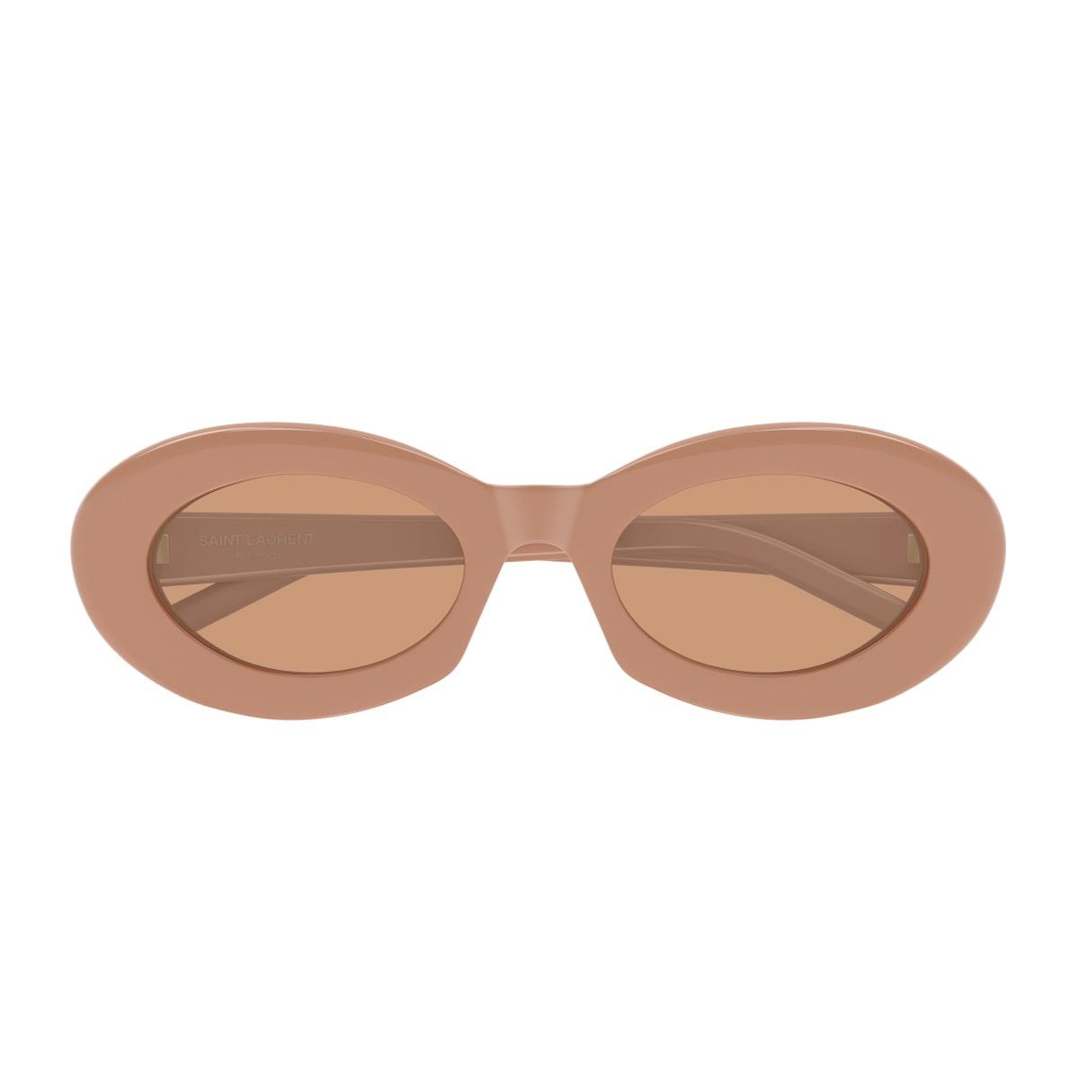 saint laurent eyewear saint laurent sl 594 linea sl logo 010 nude brown sunglasses
