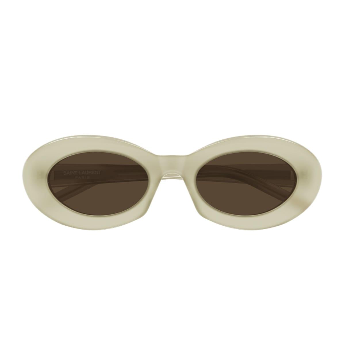 saint laurent eyewear saint laurent sl 594 linea sl logo 011 ivory brown sunglasses