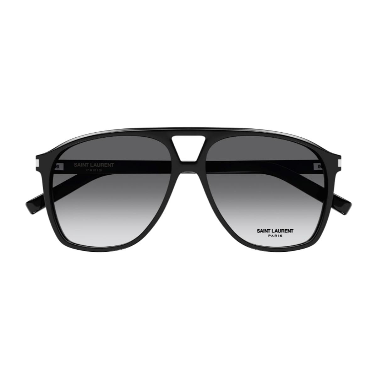 saint laurent eyewear saint laurent sl 596 dune linea corner angle 006 black grey sunglasses