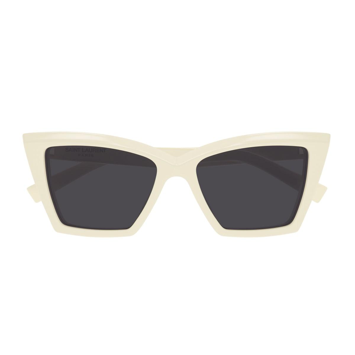 saint laurent eyewear saint laurent sl 657 linea sl logo 005 ivory black sunglasses