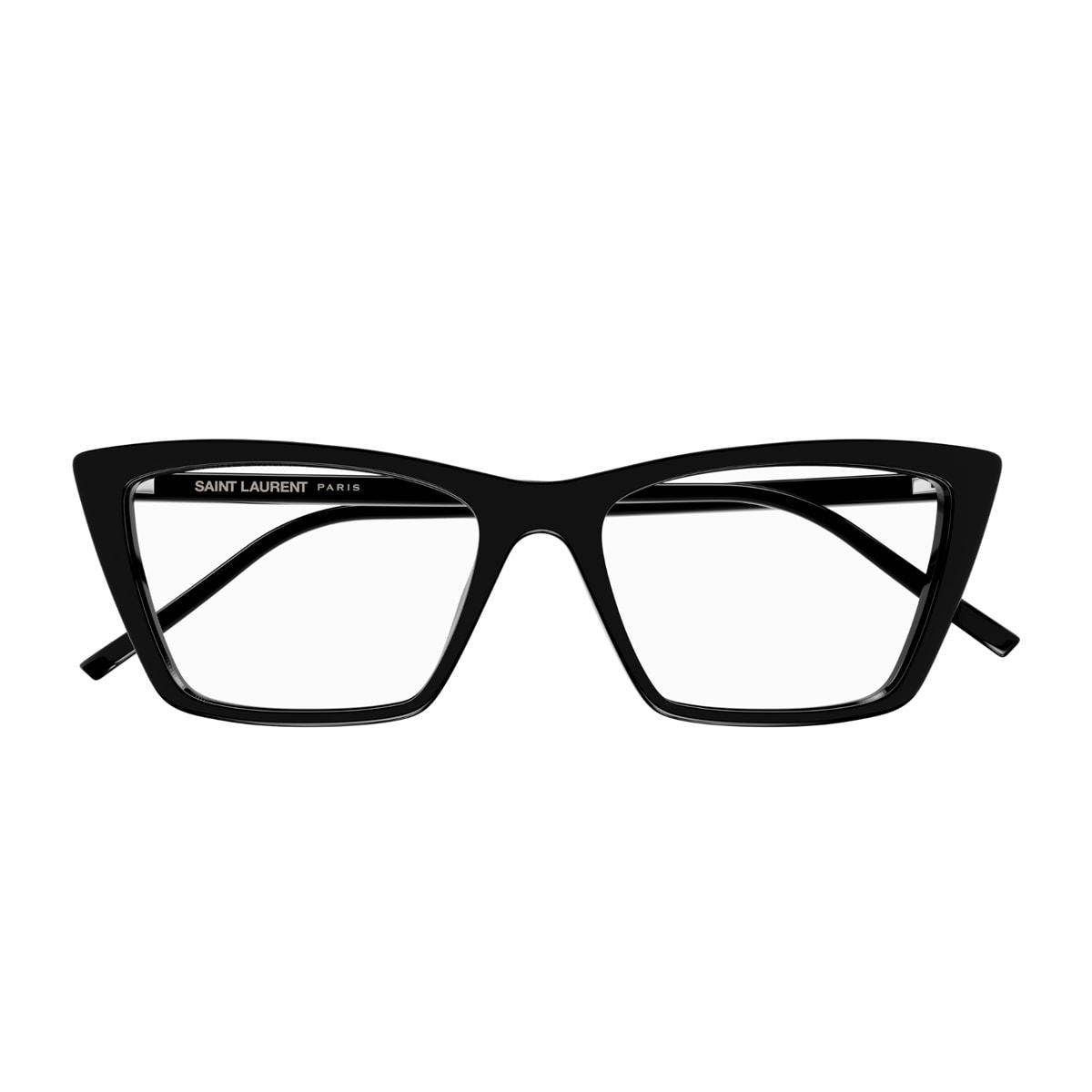 saint laurent eyewear saint laurent sl 737 mica thin opt linea sl logo 001 black glasses