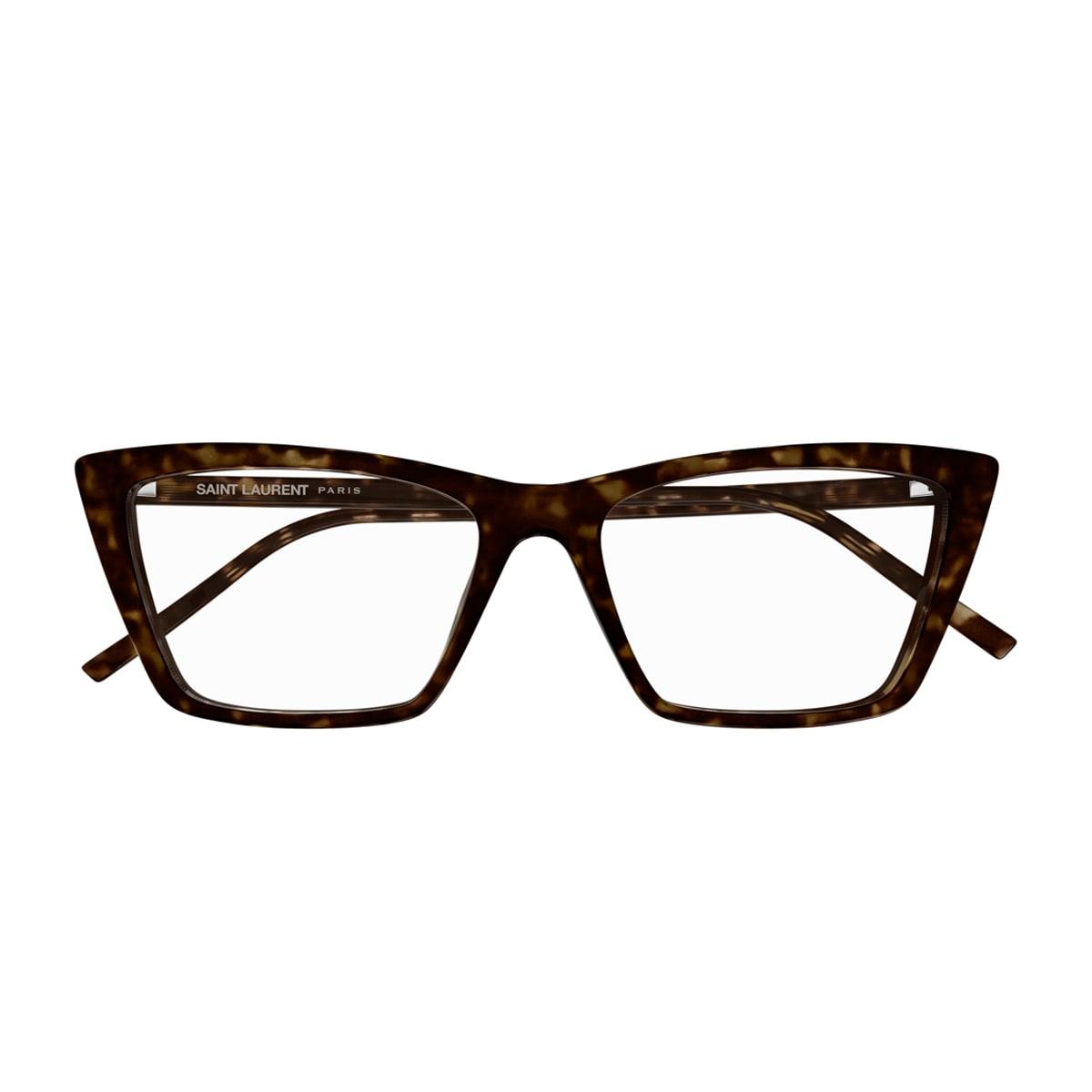 saint laurent eyewear saint laurent sl 737 mica thin opt linea sl logo 002 havana glasses