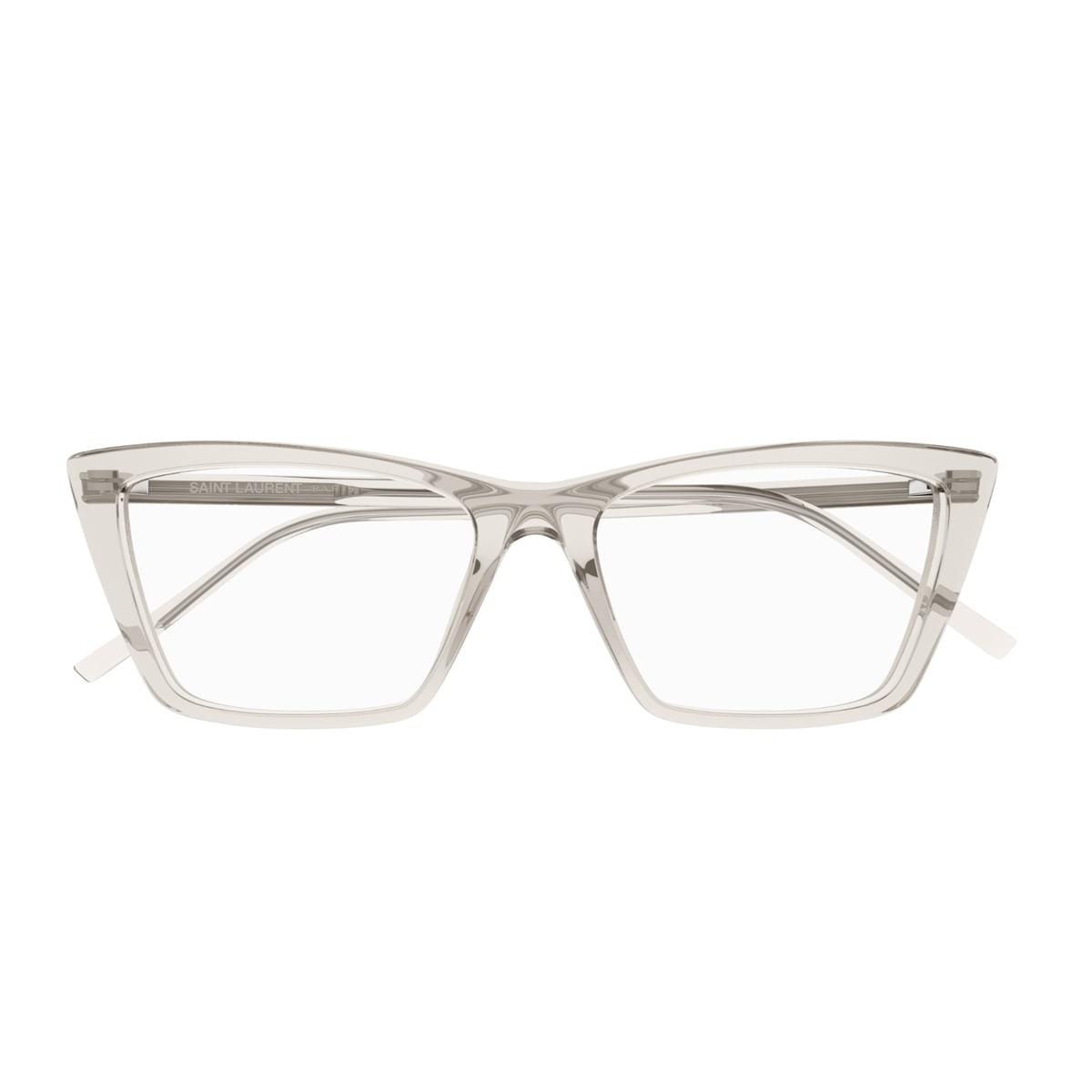 saint laurent eyewear saint laurent sl 737 mica thin opt linea sl logo 004 beige trasparent glasses