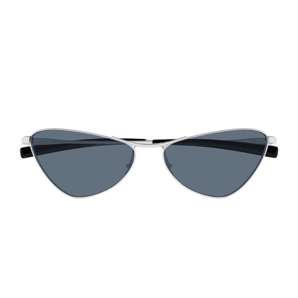 saint laurent eyewear saint laurent sl 830 linea sl logo 003 silver blue sunglasses