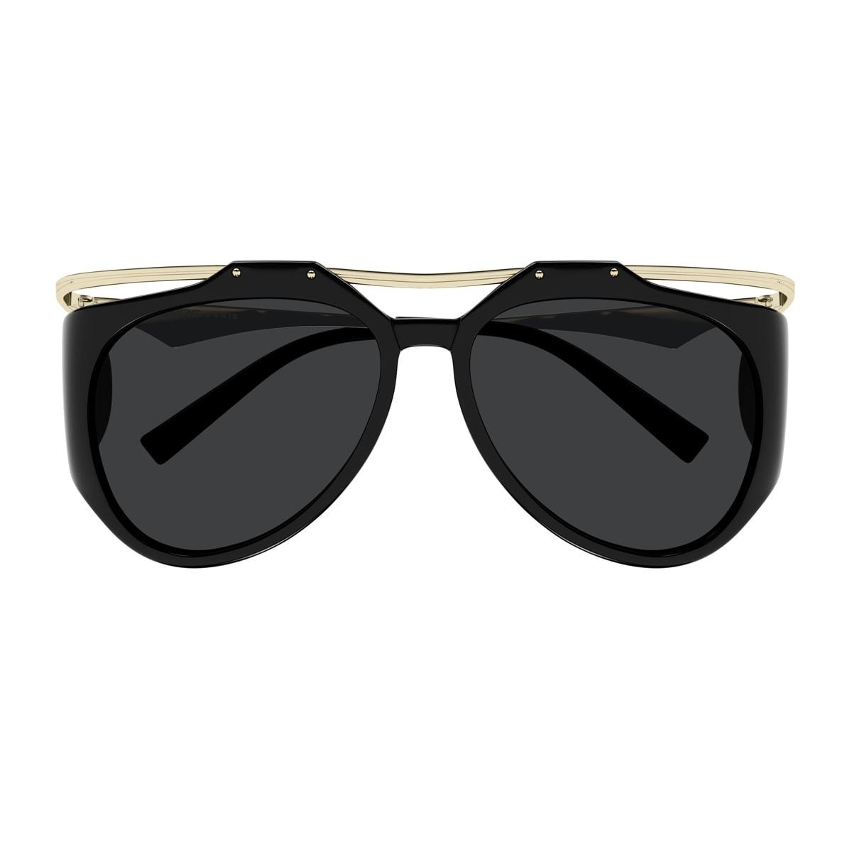 saint laurent eyewear saint laurent sl m137/f amelia linea monogram 001 black gold black sunglasses