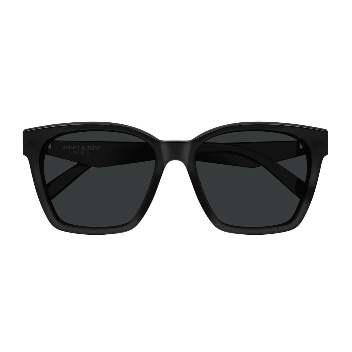 saint laurent eyewear saint laurent sl m171/f linea monogram 001 black sunglasses