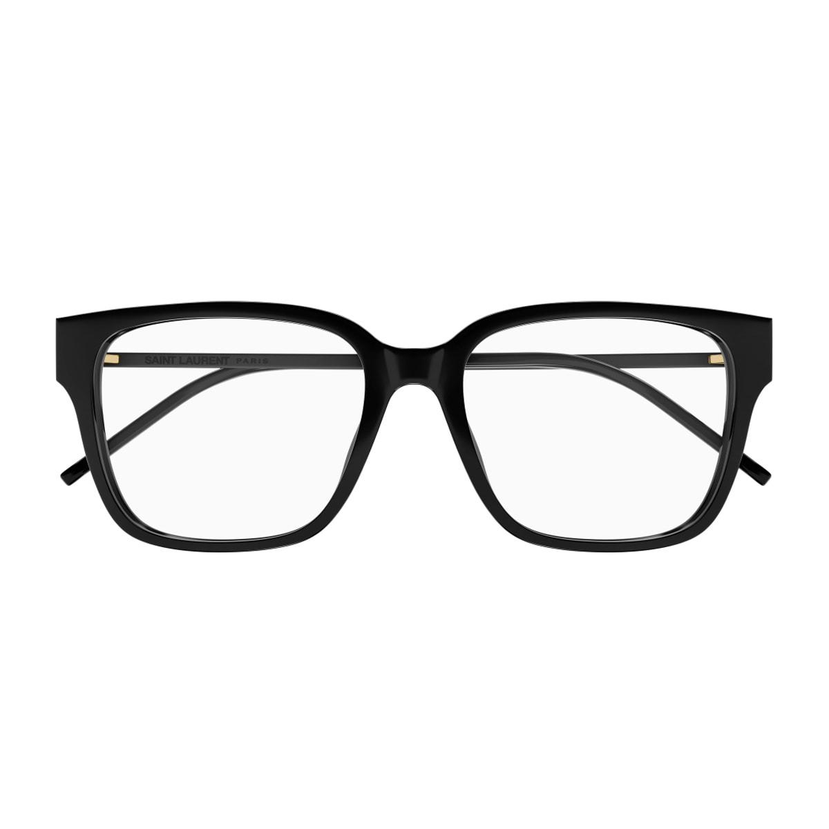 saint laurent eyewear saint laurent sl m48o_a/fn linea monogram 001 black glasses