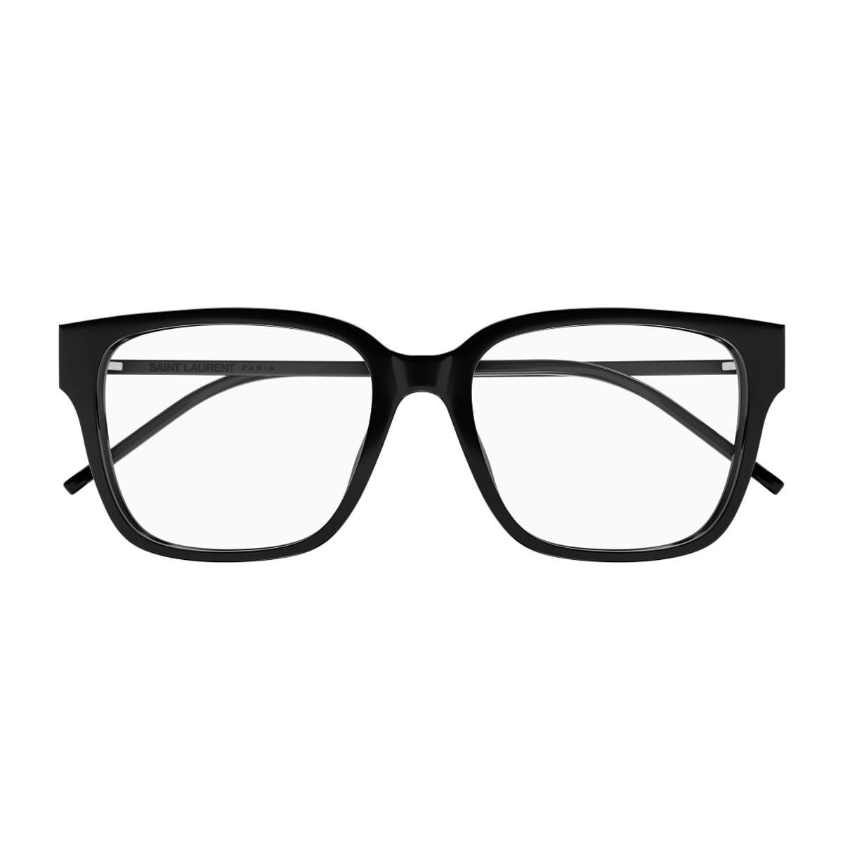 saint laurent eyewear saint laurent sl m48o_a/fn linea monogram 002 black glasses