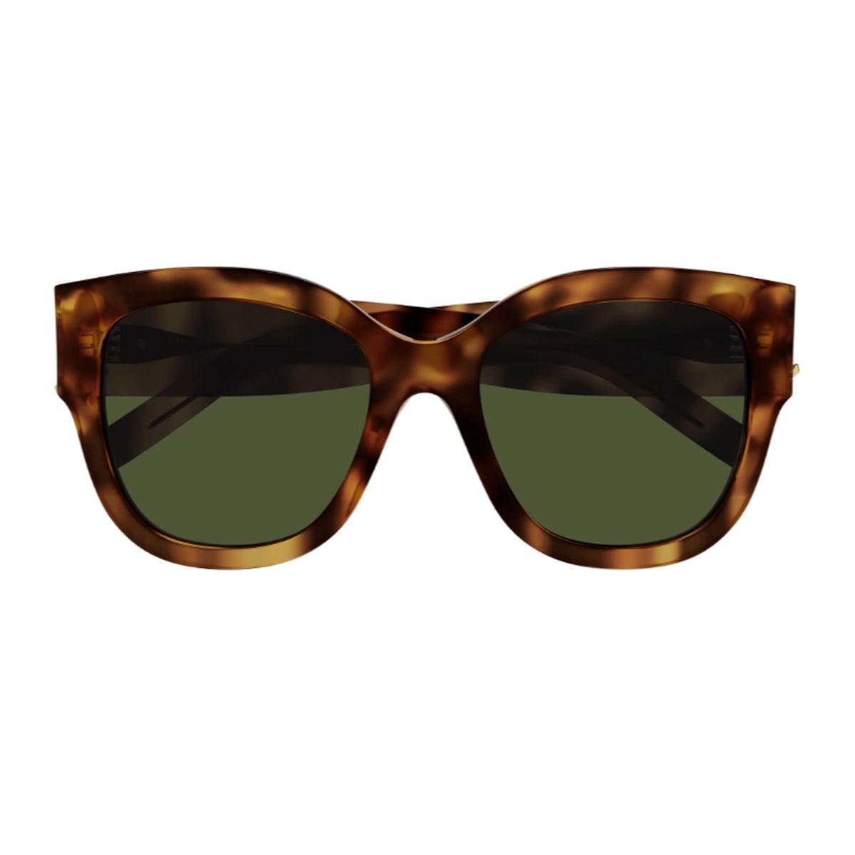 saint laurent eyewear saint laurent sl m95/f linea monogram 003 havana green sunglasses